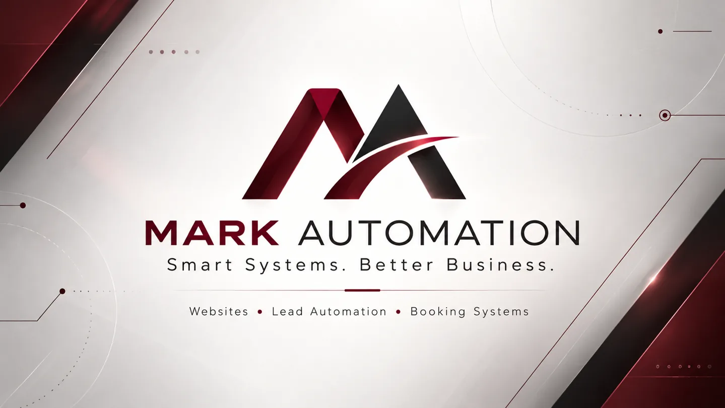 Mark Automation brand artwork with a connected-node emblem and Smart Systems. Better Business. tagline